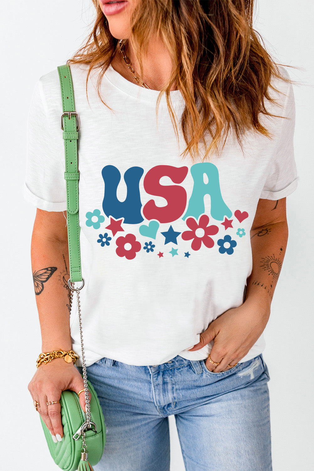 USA Round Neck Short Sleeve T-Shirt USA Round Neck Short Sleeve T-Shirt